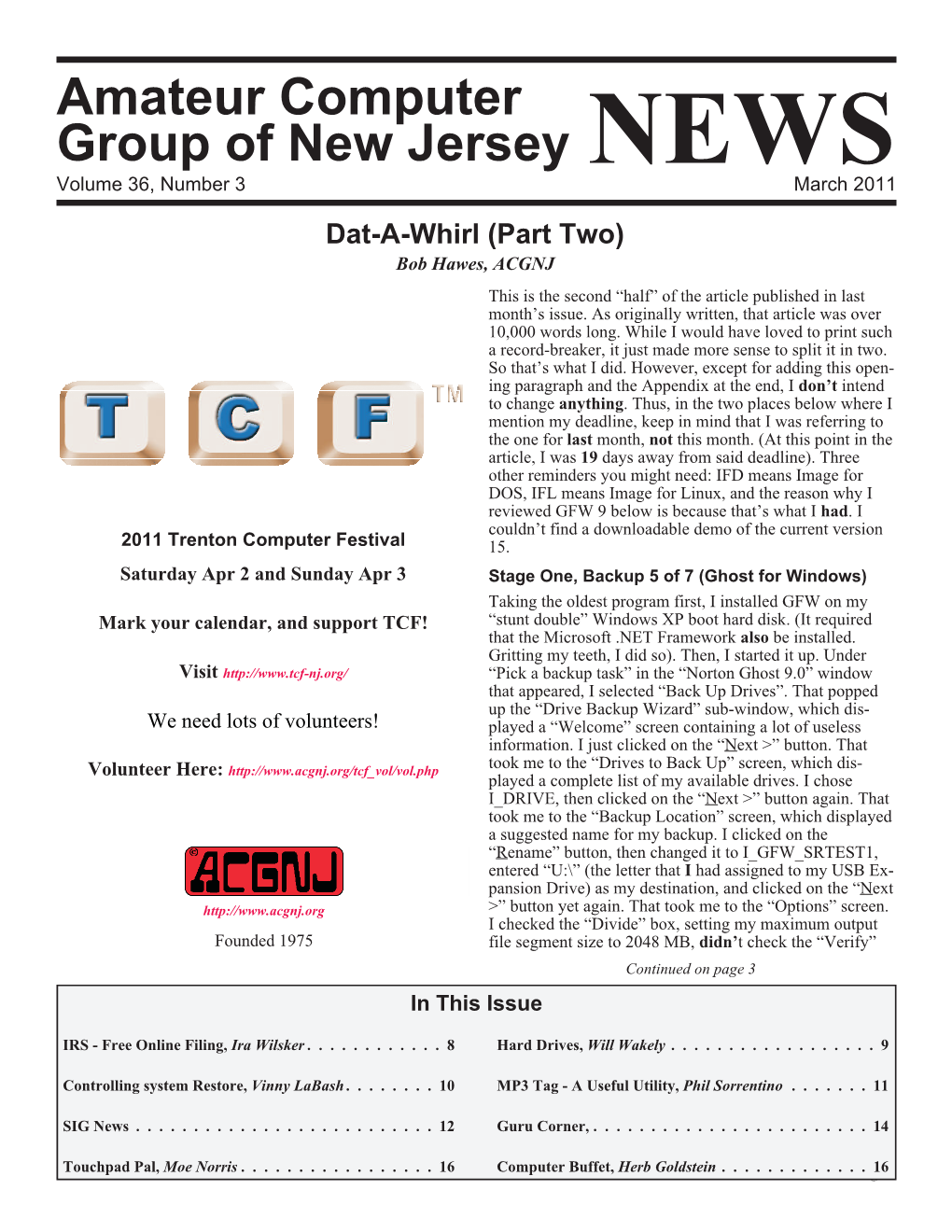 Amateur Computer Group of New Jersey NEWS