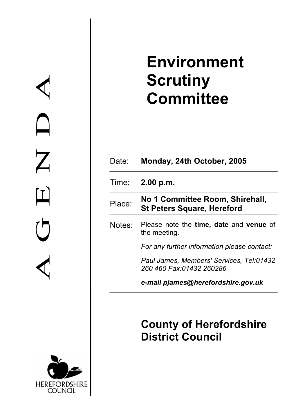 Environment Scrutiny Committee