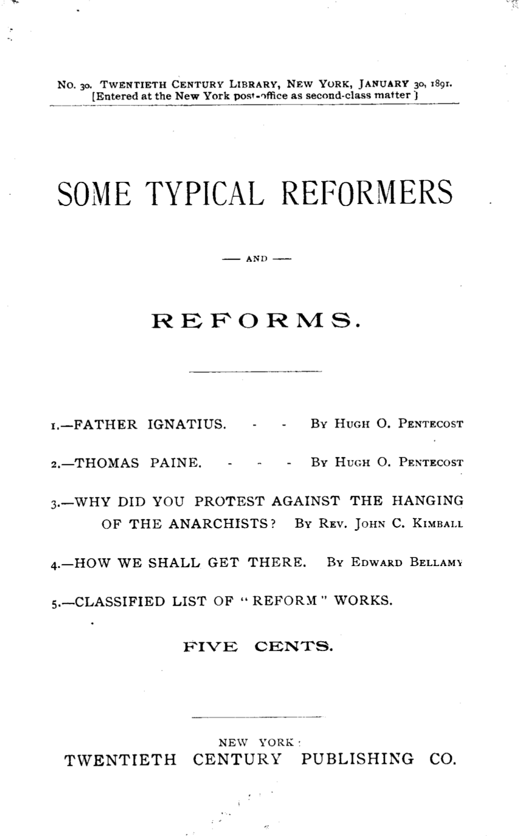 Some Typical Reformers