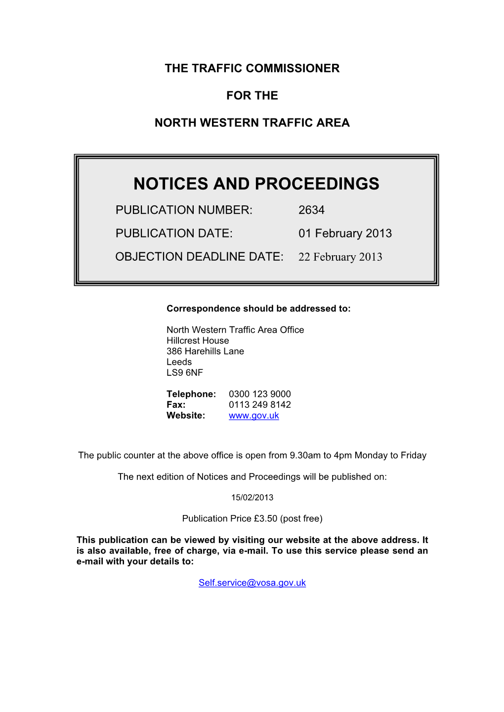 Notices and Proceedings