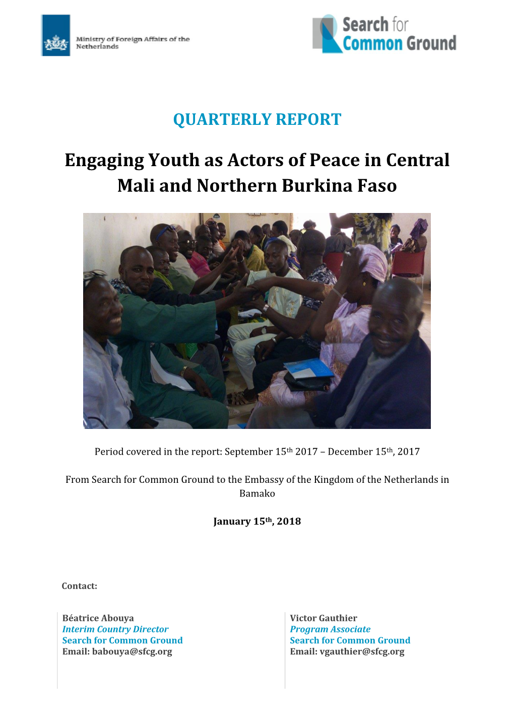 Engaging Youth As Actors of Peace in Central Mali and Northern Burkina Faso