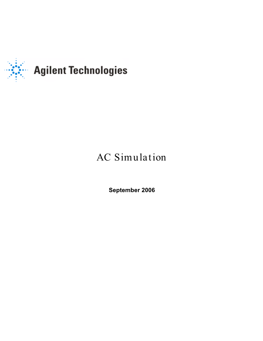 Linear AC and Noise Simulation Performing an AC Simulation