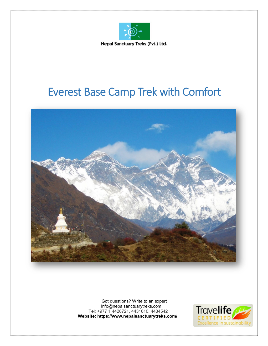 Everest Base Camp with Comfort