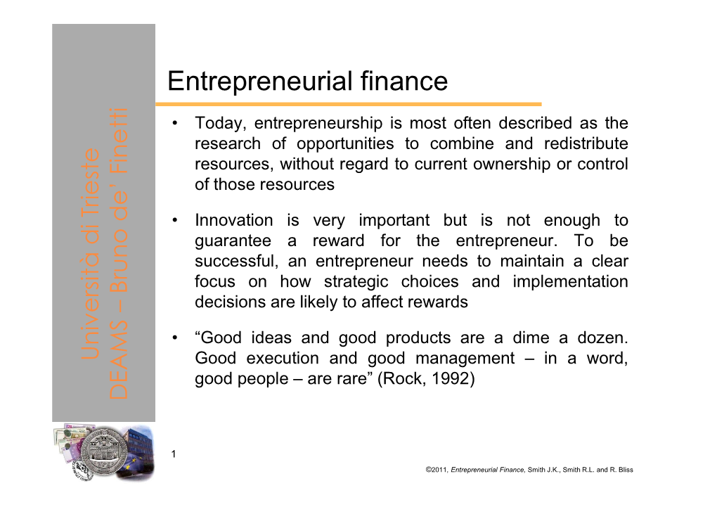 Entrepreneurial Finance