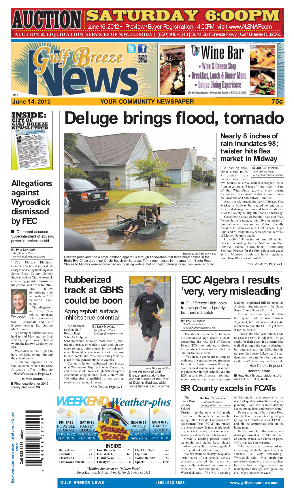 Deluge Brings Flood, Tornado Nearly 8 Inches of Rain Inundates 98; Twister Hits Flea Market in Midway