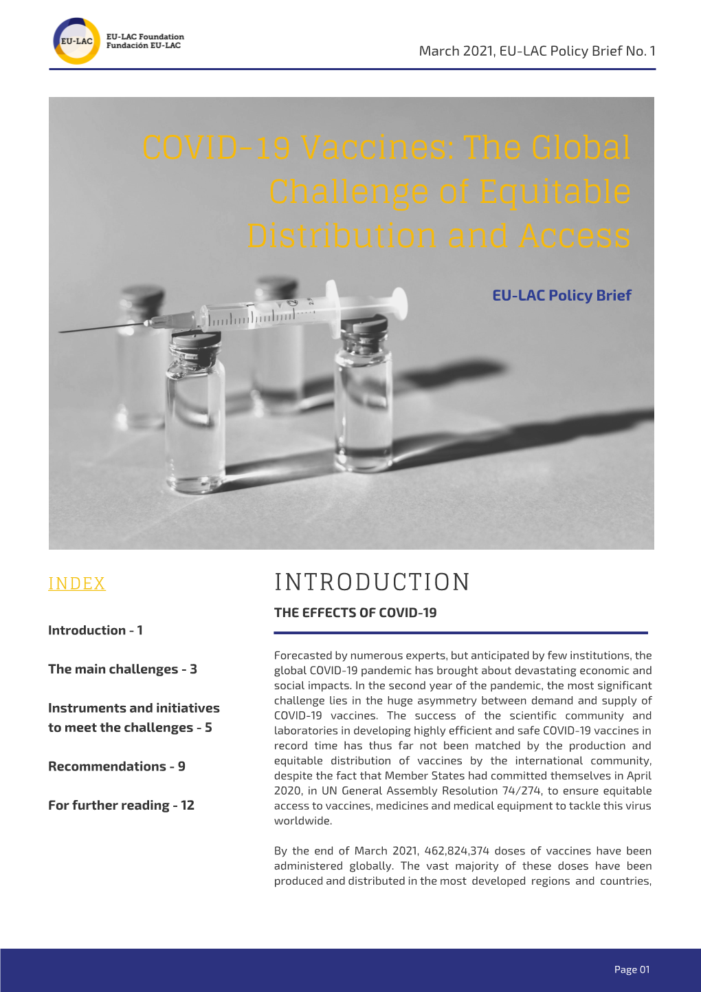 COVID-19 Vaccines: the Global Challenge of Equitable Distribution and Access