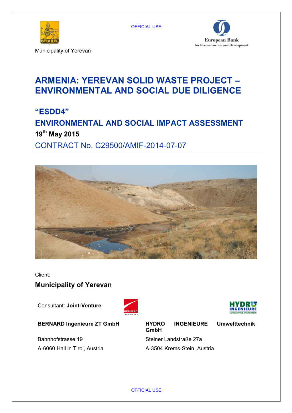 Armenia: Yerevan Solid Waste Project – Environmental and Social Due Diligence