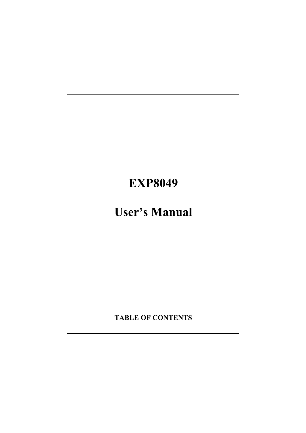 EXP8049 User's Manual