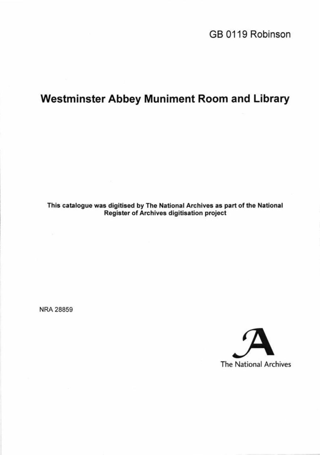 Westminster Abbey Muniment Room and Library