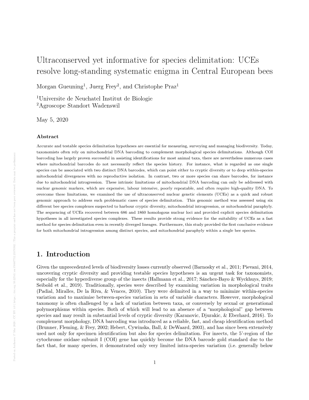 Ultraconserved Yet Informative for Species Delimitation