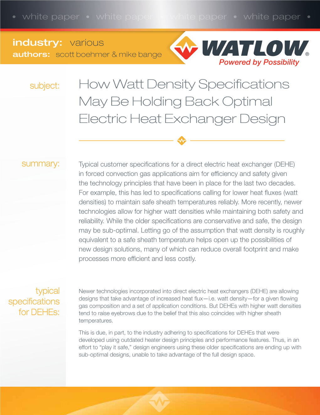 How Watt Density Specifications May Be Holding Back Optimal Electric Heat Exchanger Design