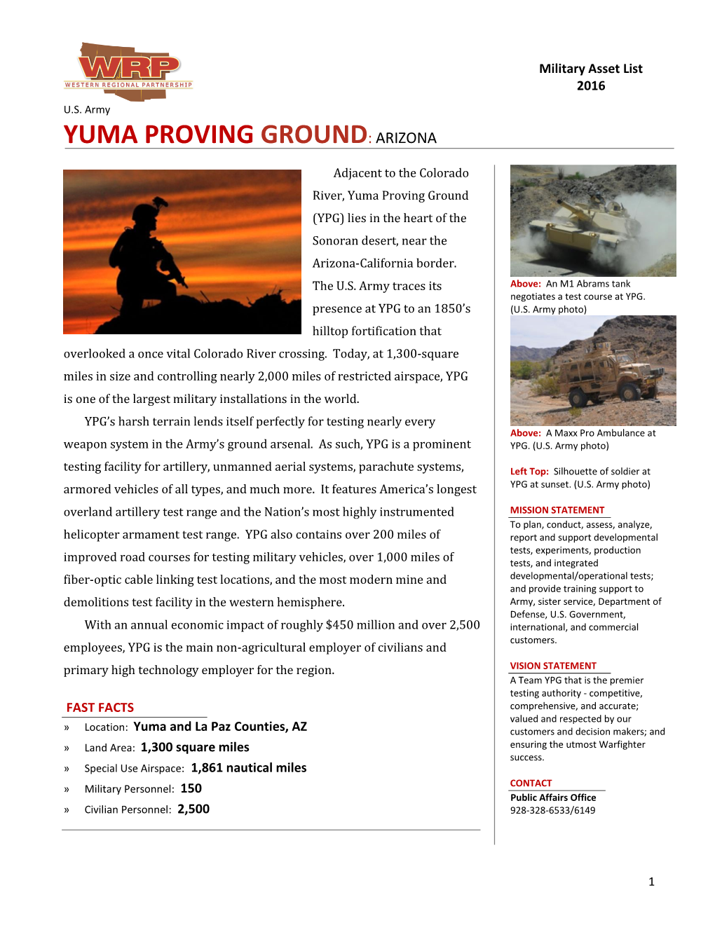 Yuma Proving Ground: Arizona