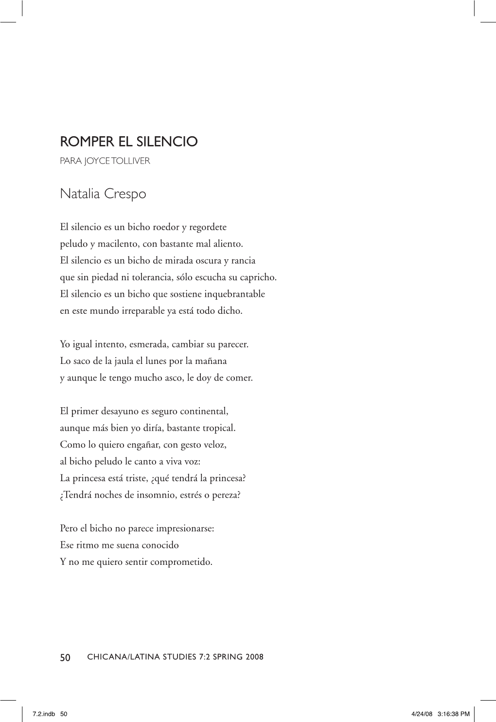 ROMPER EL SILENCIO Natalia Crespo