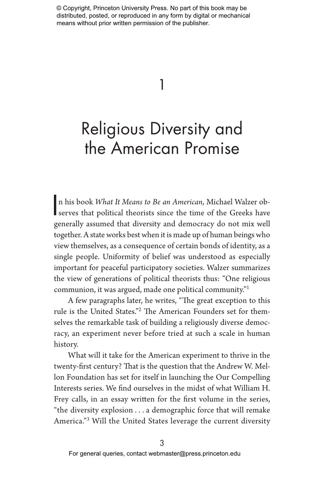 Out of Many Faiths: Religious Diversity and the American Promise