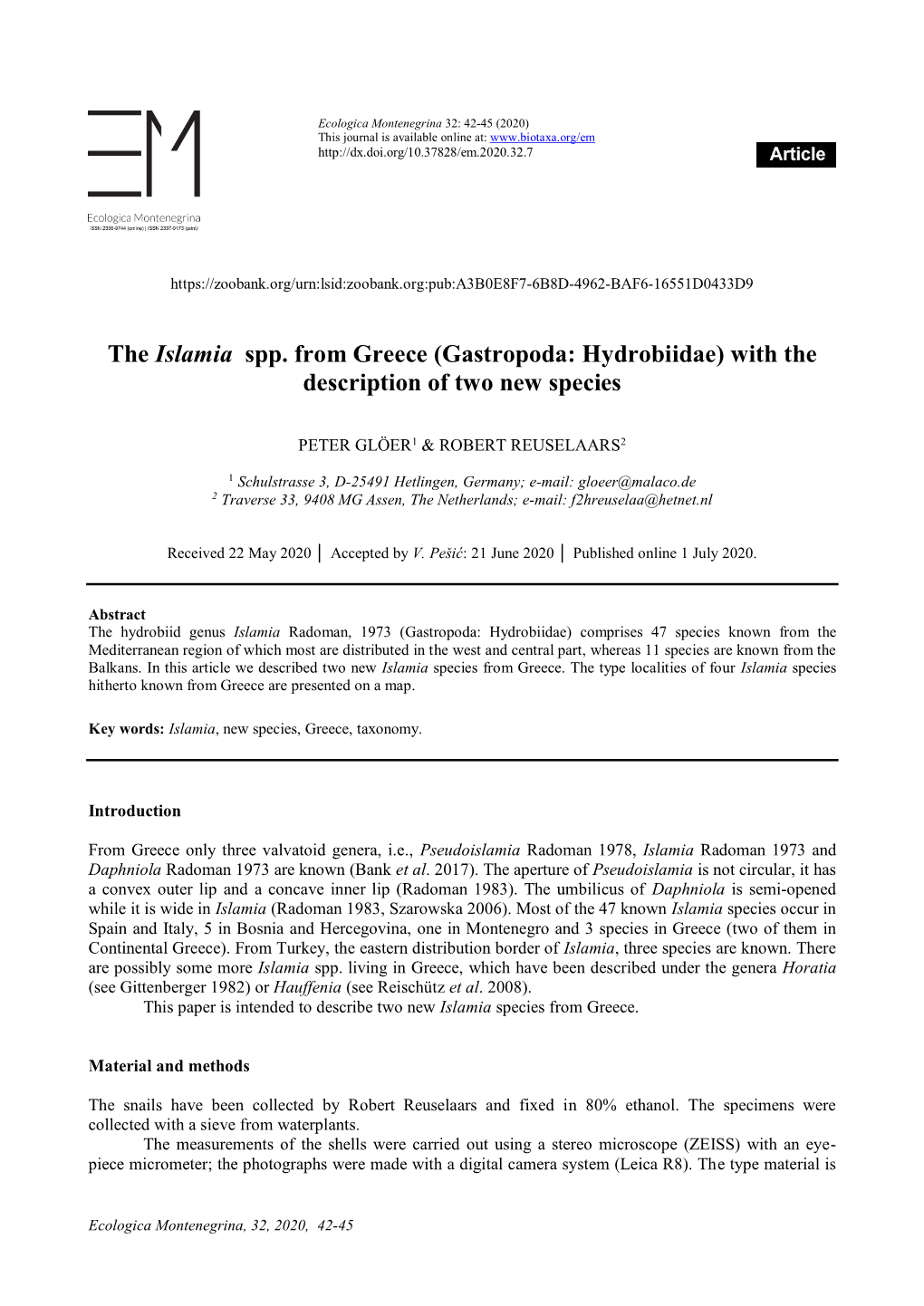 Gastropoda: Hydrobiidae) with the Description of Two New Species