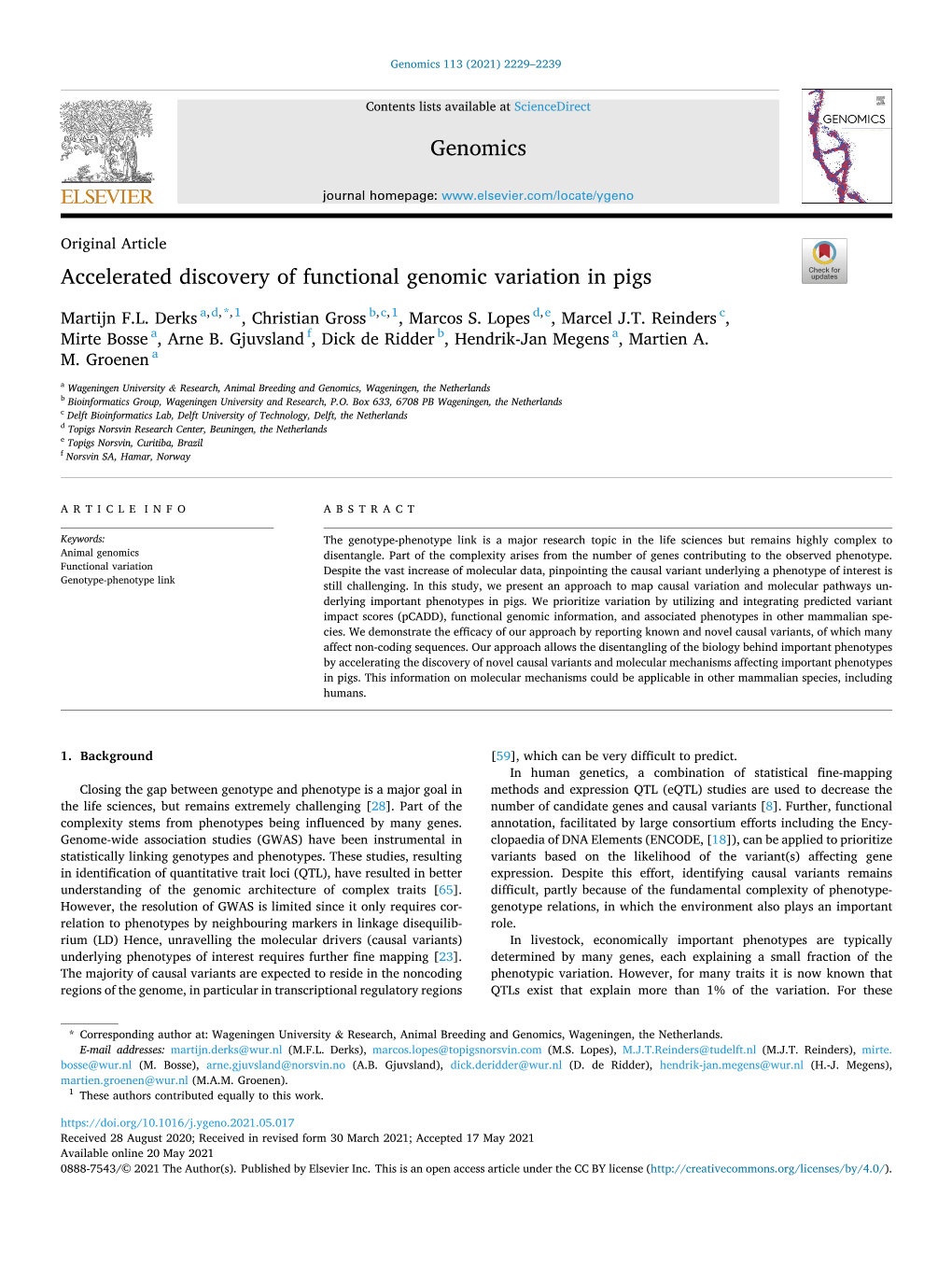 Accelerated Discovery of Functional Genomic Variation in Pigs