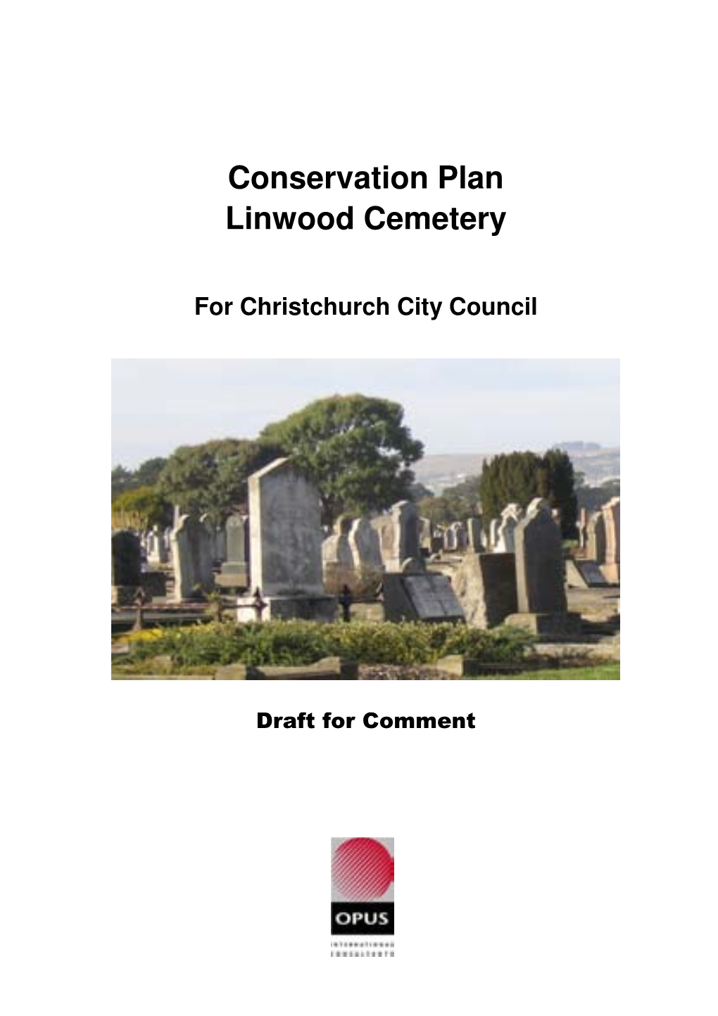 Draft Conservation Plan Linwood Cemetery