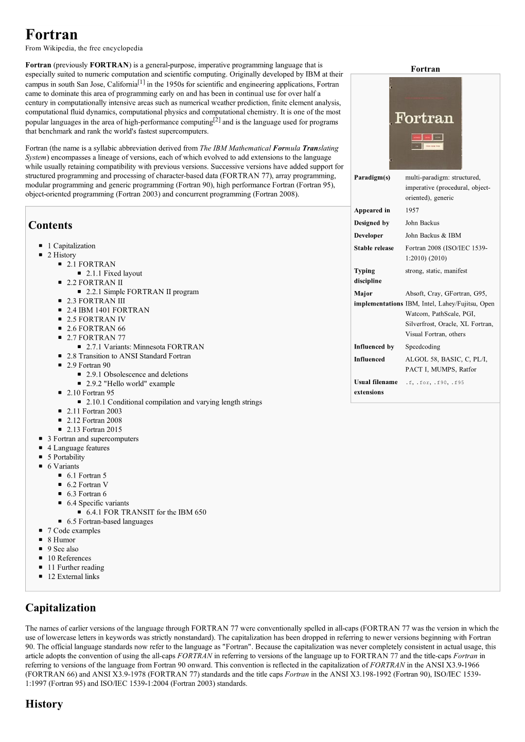 Fortran from Wikipedia, the Free Encyclopedia