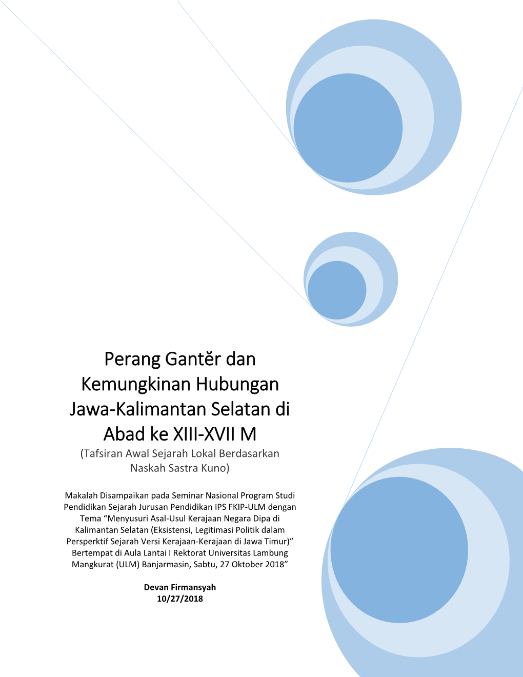 Perang Gantĕr Dan Kemungkinan Hubungan Jawa-Kalimantan