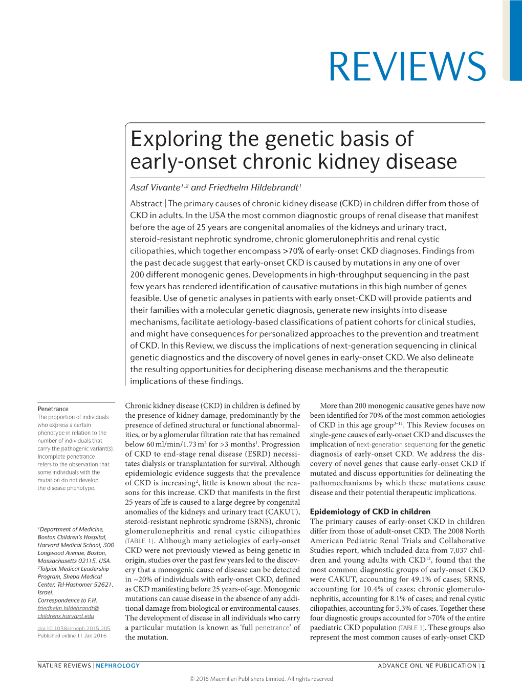 Exploring the Genetic Basis of Early-Onset Chronic Kidney Disease