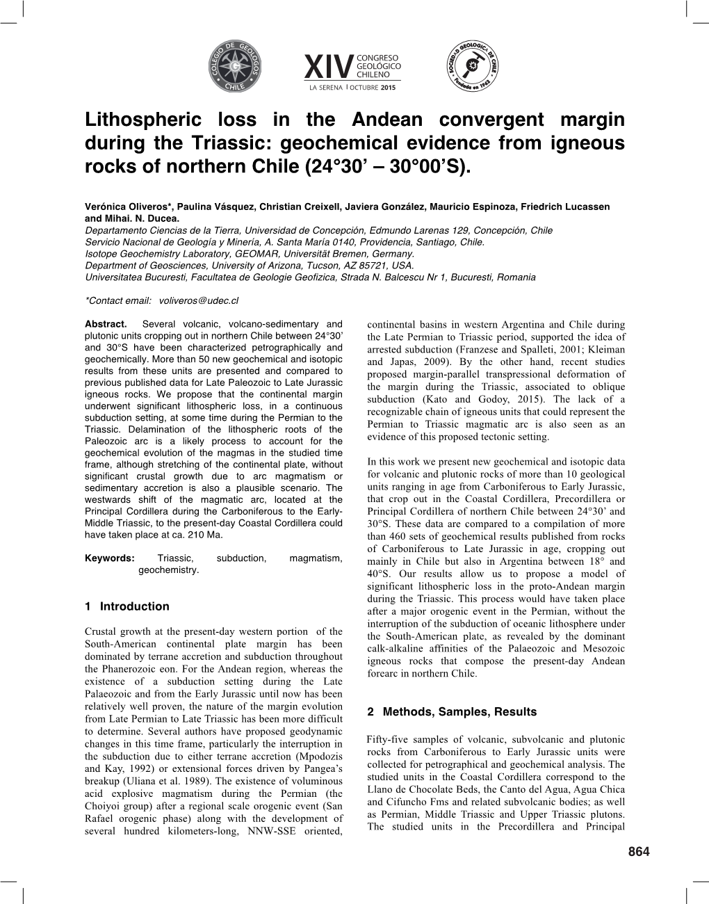 Lithospheric Loss in the Andean Convergent Margin During the Triassic: Geochemical Evidence from Igneous Rocks of Northern Chile (24°30’ – 30°00’S)