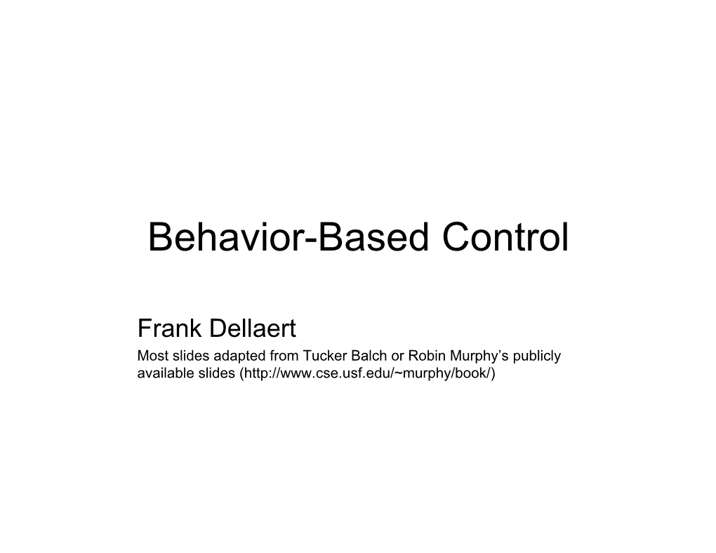 Behavior-Based Control