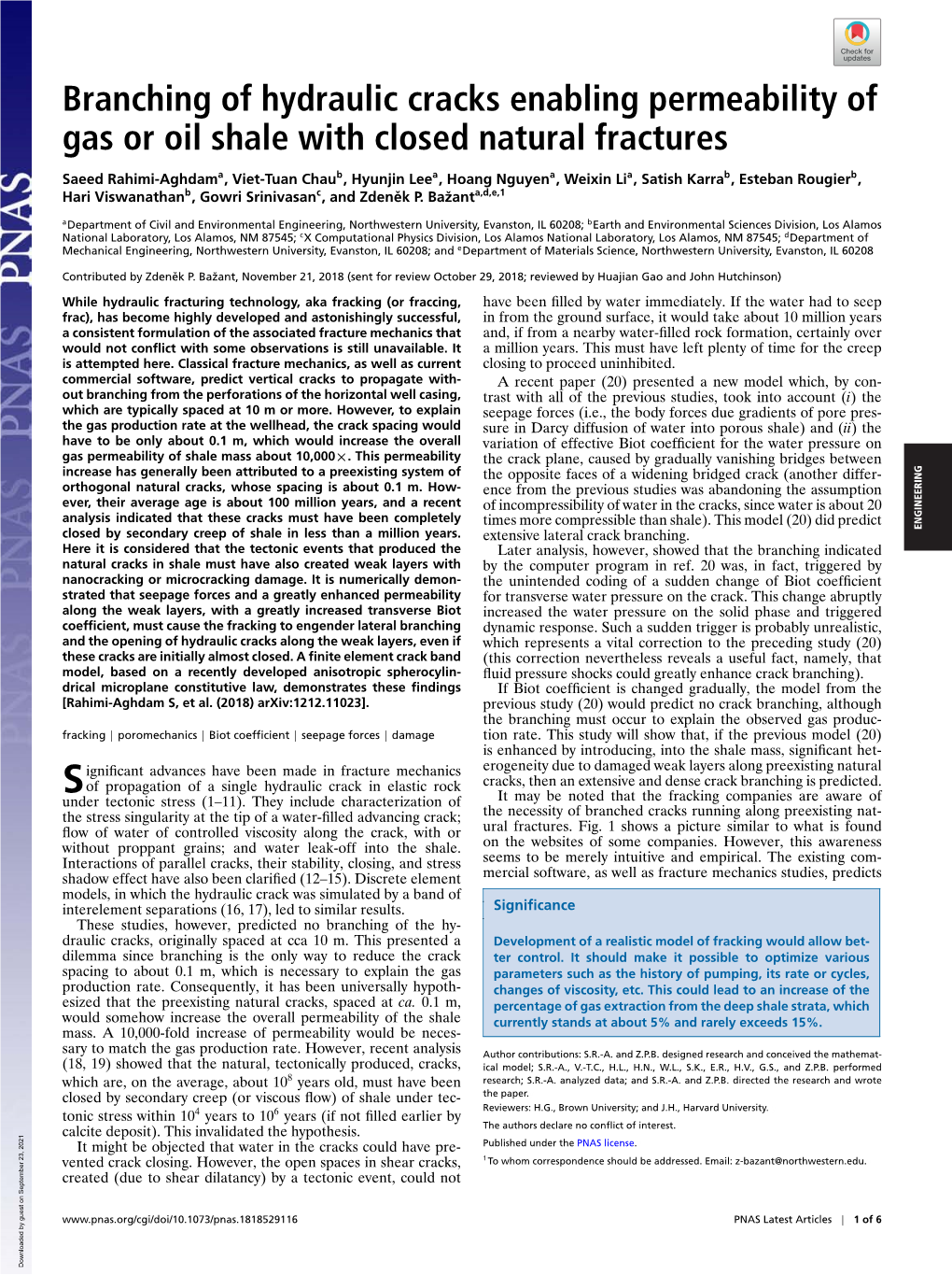 Branching of Hydraulic Cracks Enabling Permeability of Gas Or Oil