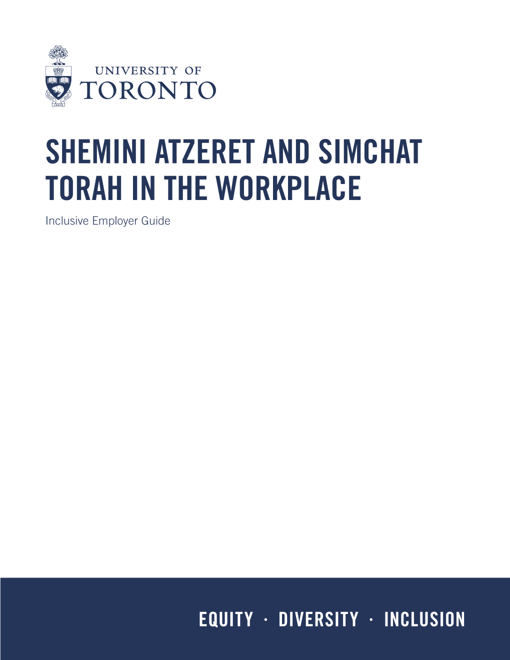 SHEMINI ATZERET and SIMCHAT TORAH in the WORKPLACE Inclusive Employer Guide