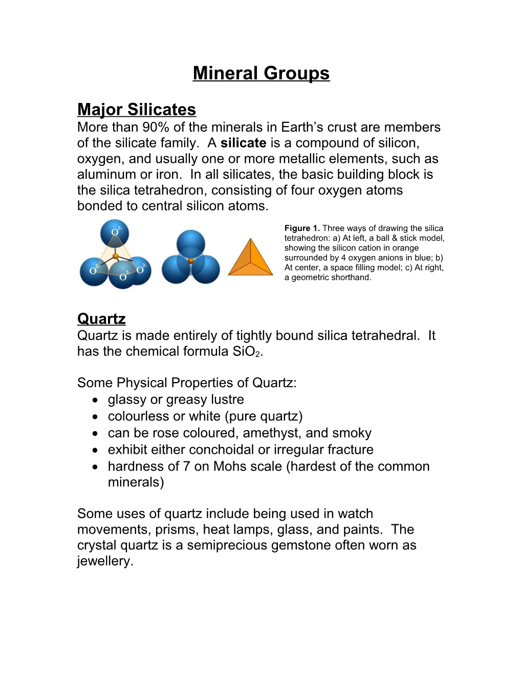 Mineral Groups