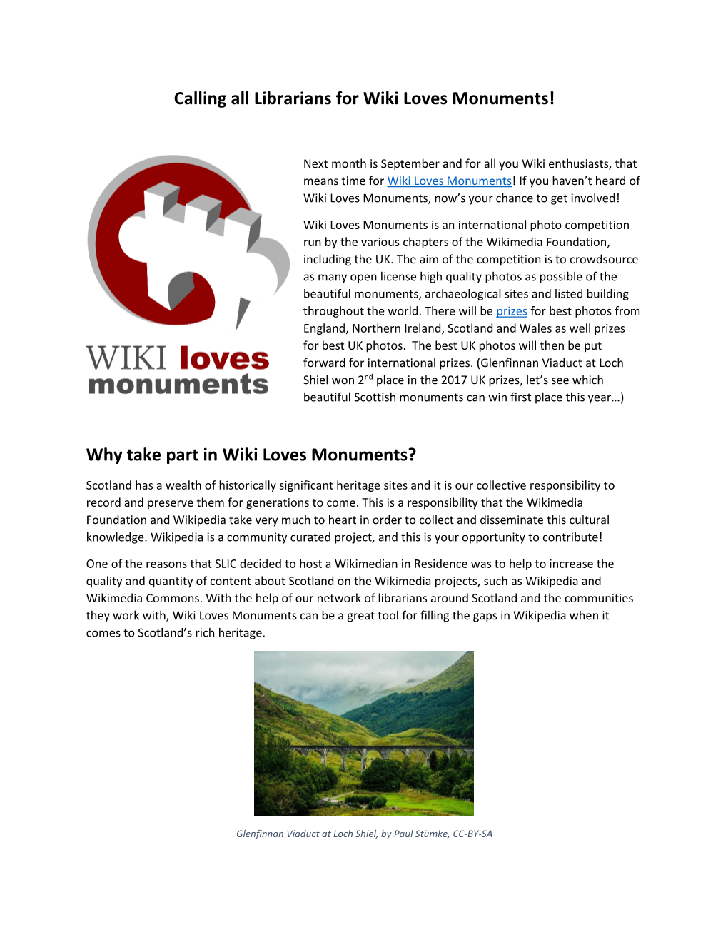 Calling All Librarians for Wiki Loves Monuments!