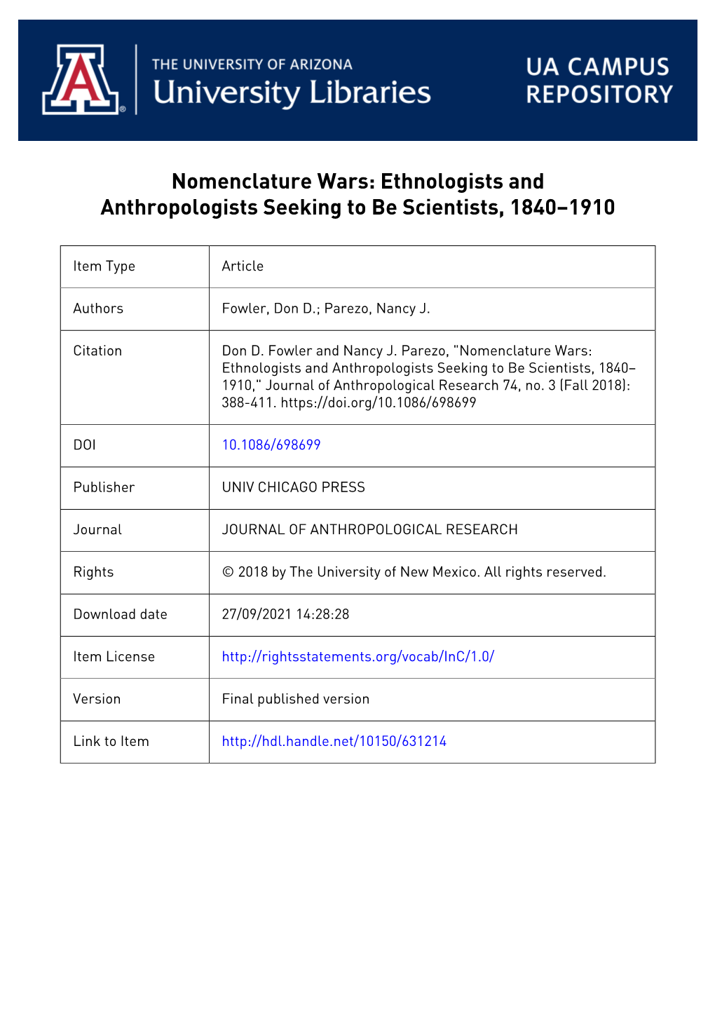 Ethnologists and Anthropologists Seeking to Be Scientists, 1840–1910