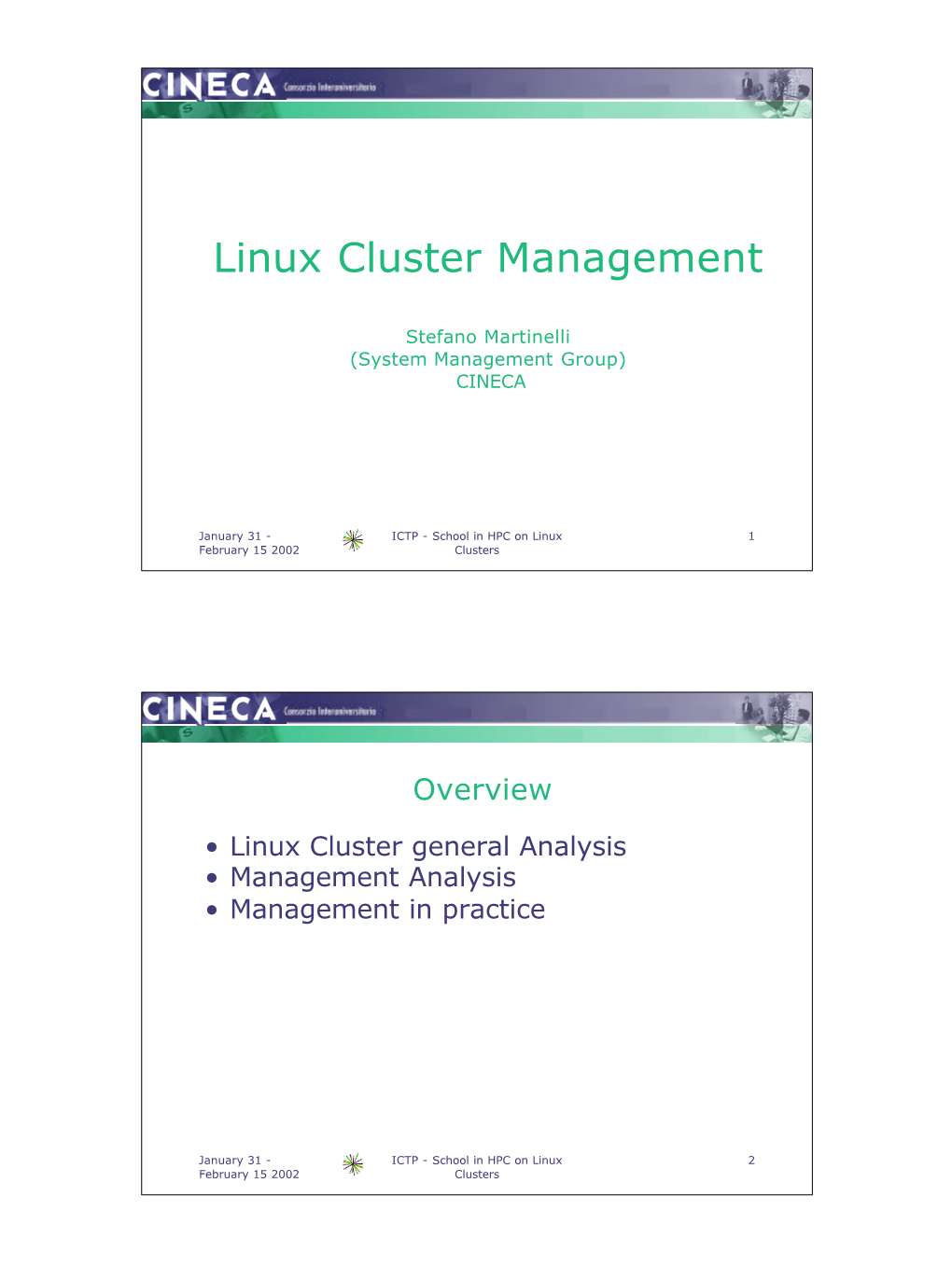 Linux Cluster Management