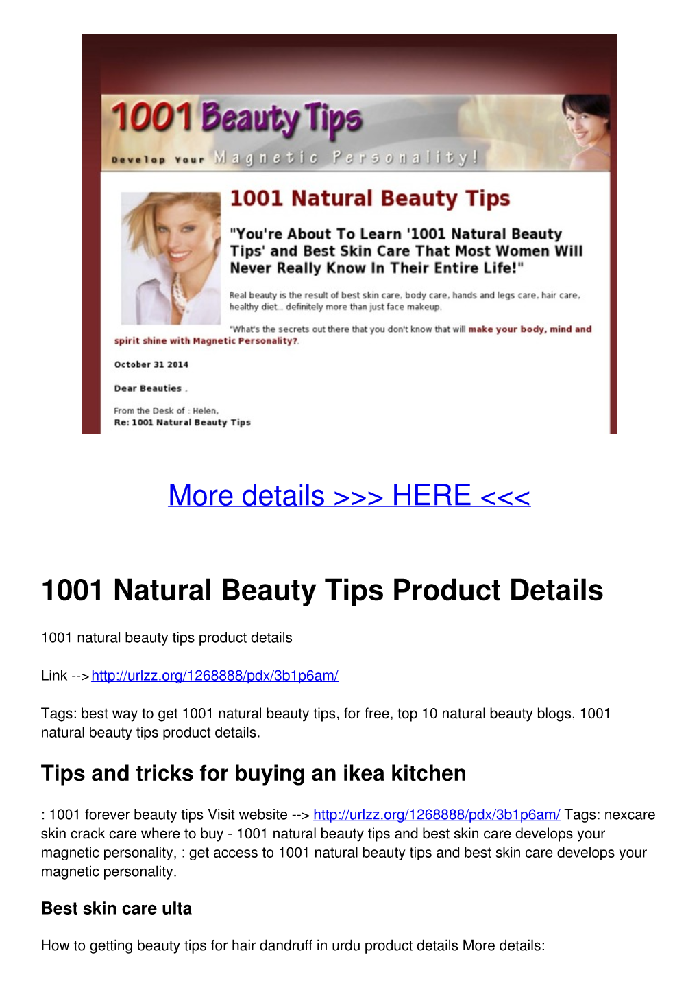 1001 Natural Beauty Tips Product Details