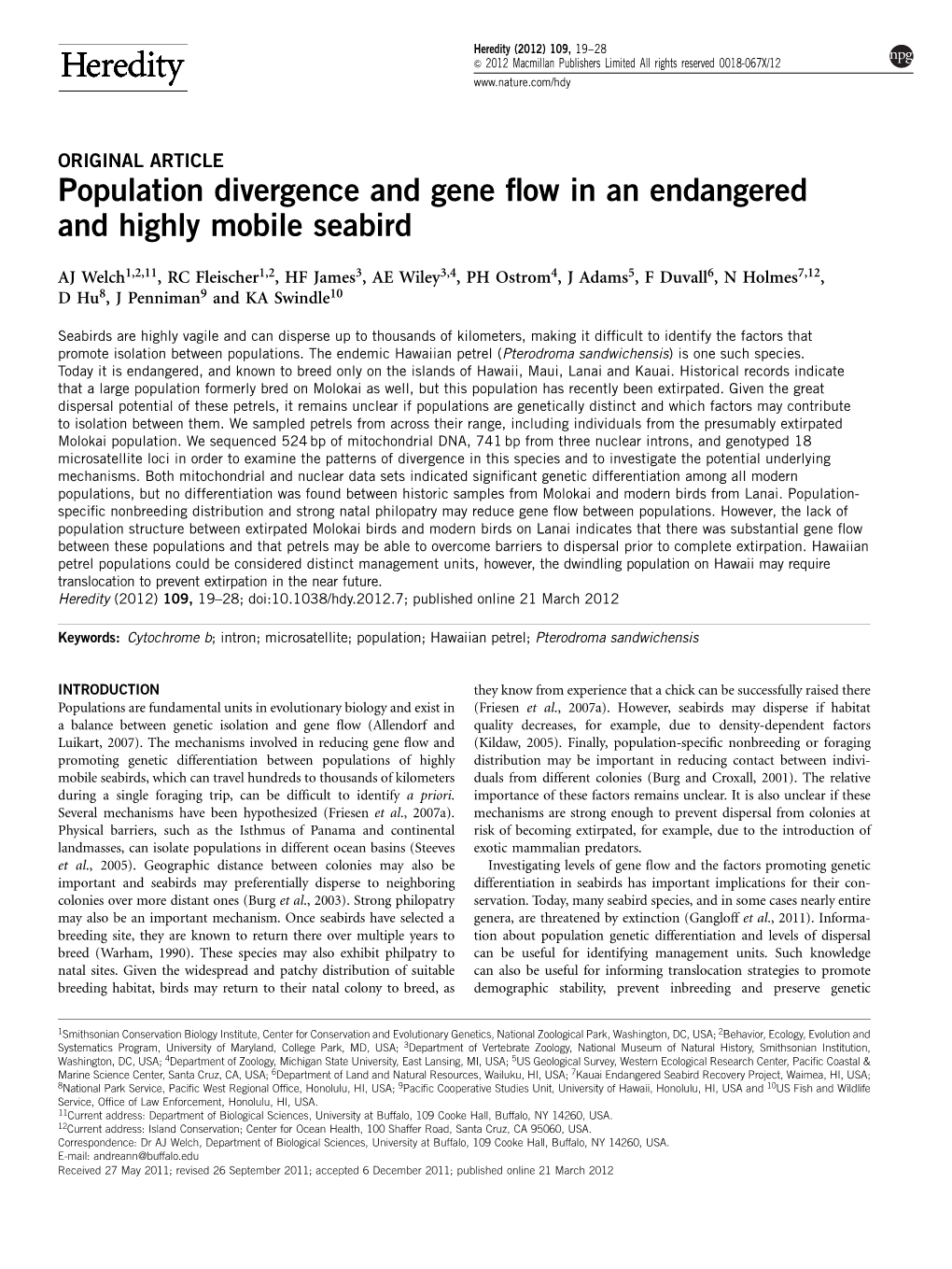 Population Divergence and Gene Flow in an Endangered and Highly