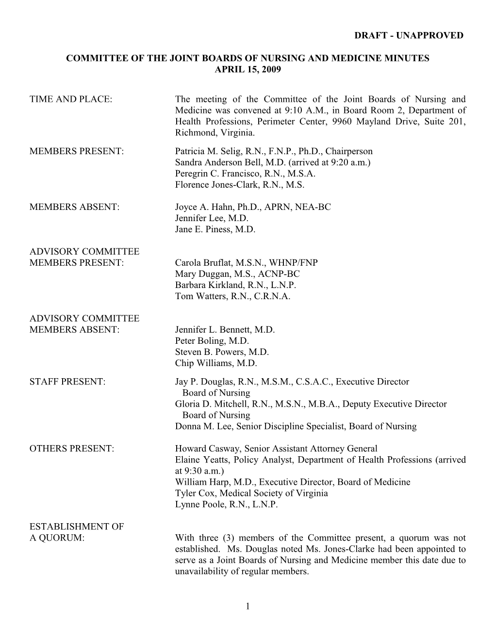 Committee of the Joint Boards of Nursing and Medicine