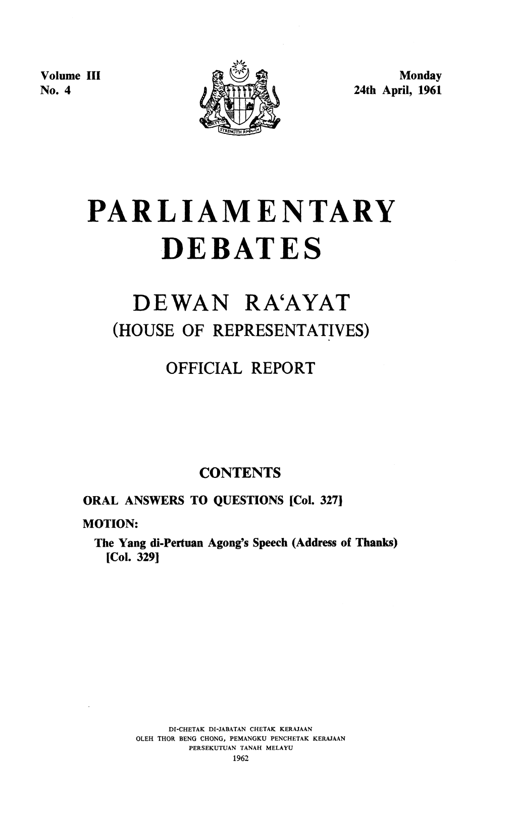 Parliamentary Debates