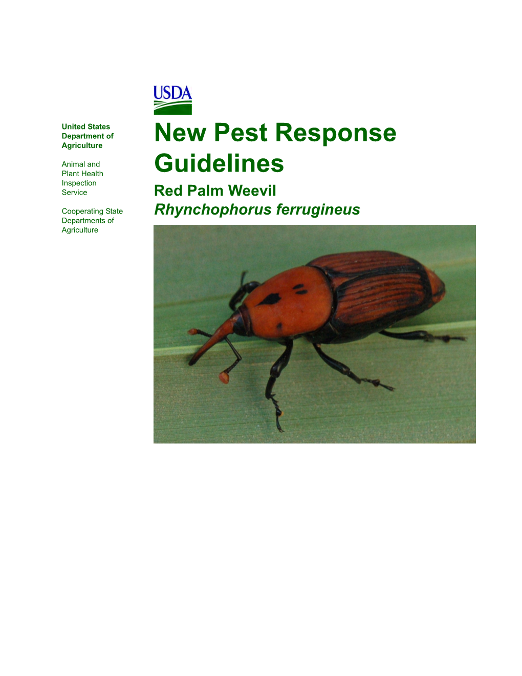 New Pest Response Guidelines