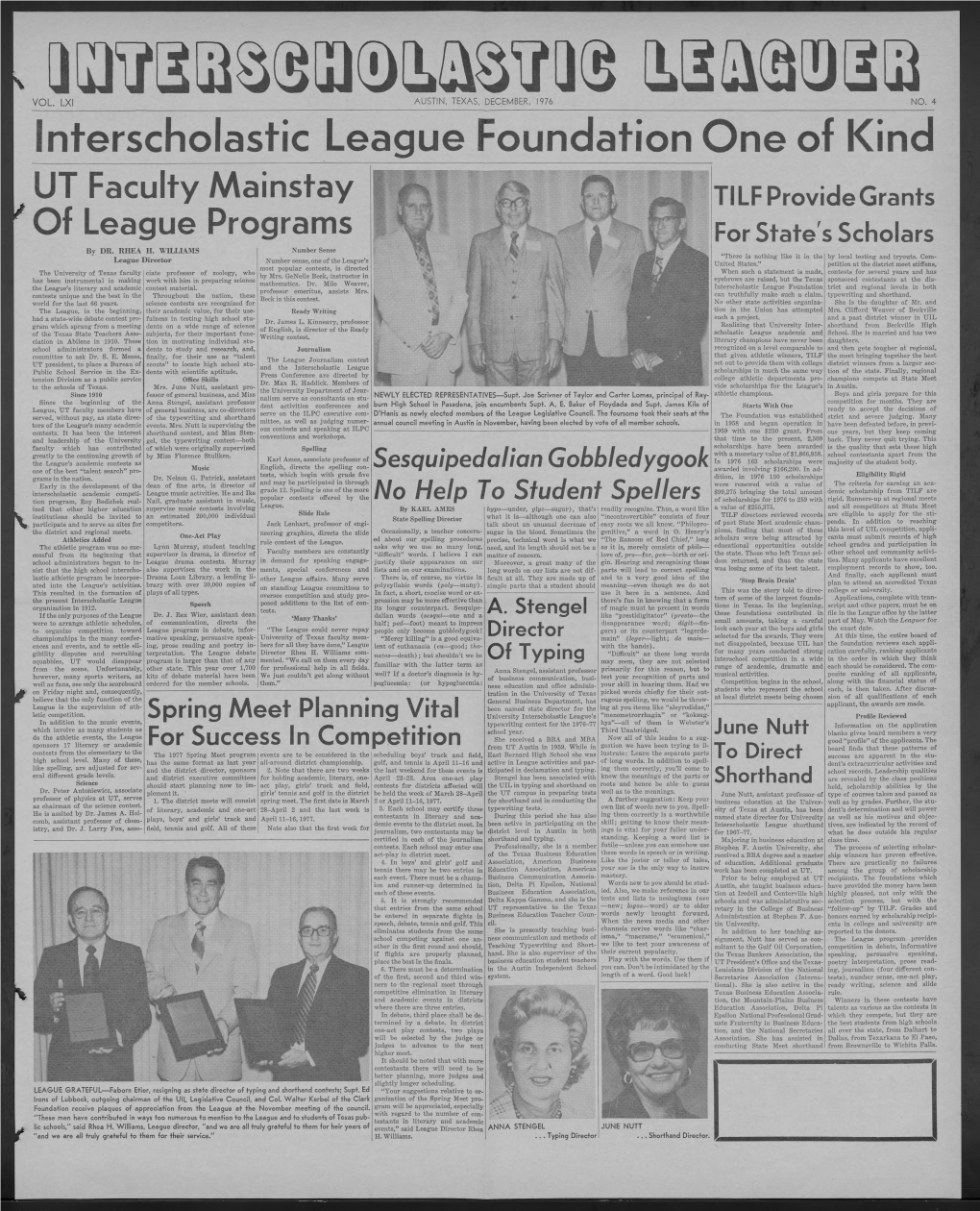 Interscholastic League Foundation One of Kind