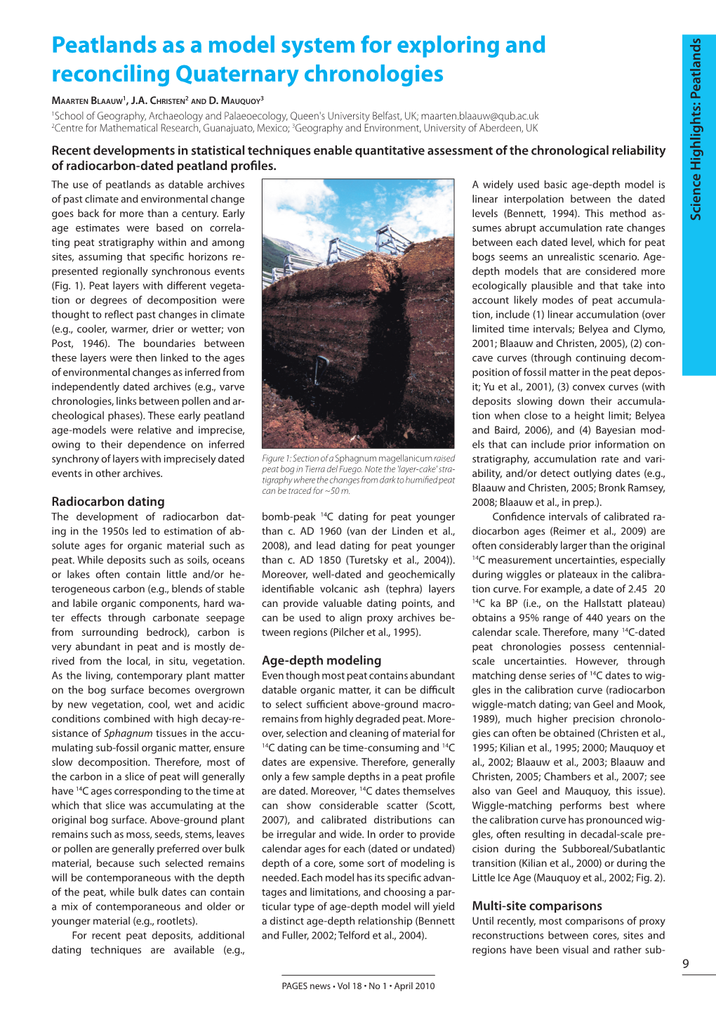 Peatlands As a Model System for Exploring and Reconciling Quaternary Chronologies