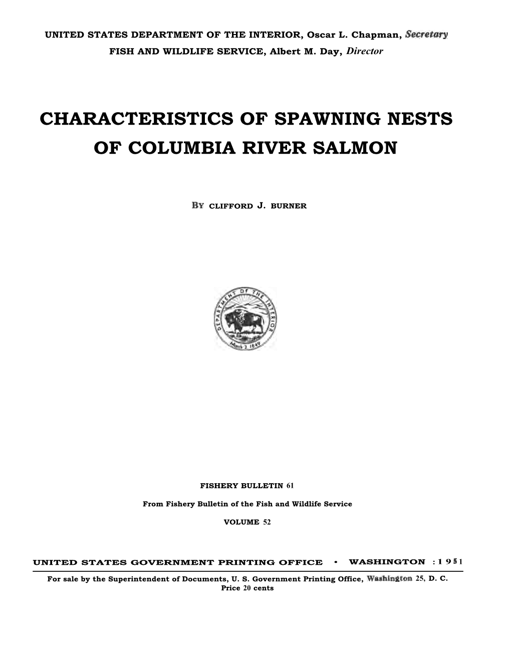 Characteristics of Spawning Nests of Columbia River Salmon