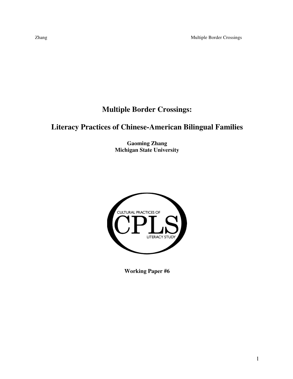Literacy Practices of Chinese-American Bilingual Families