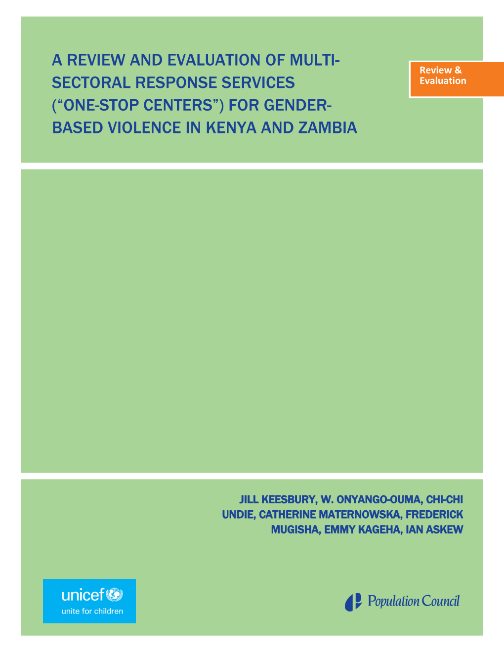 ("One-Stop Centers") for Gender-Based Violence in Kenya An
