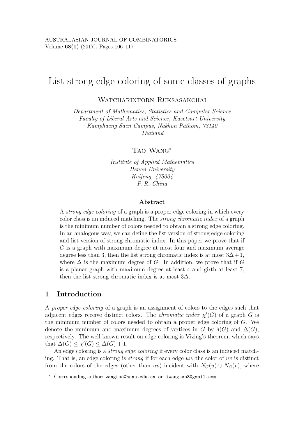 List Strong Edge Coloring of Some Classes of Graphs