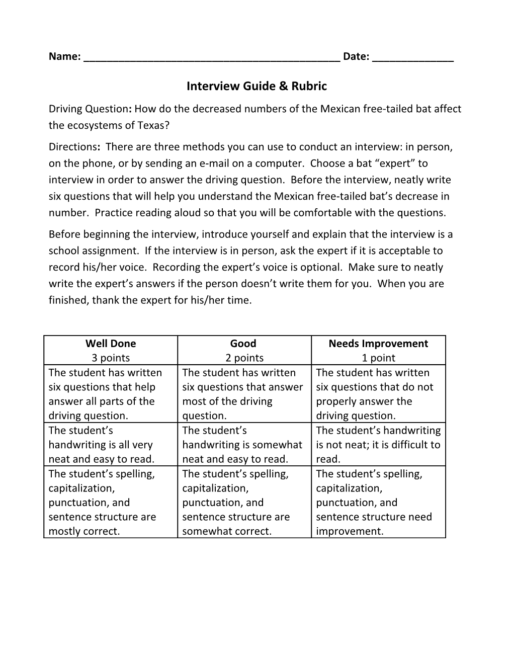 Interview Guide & Rubric