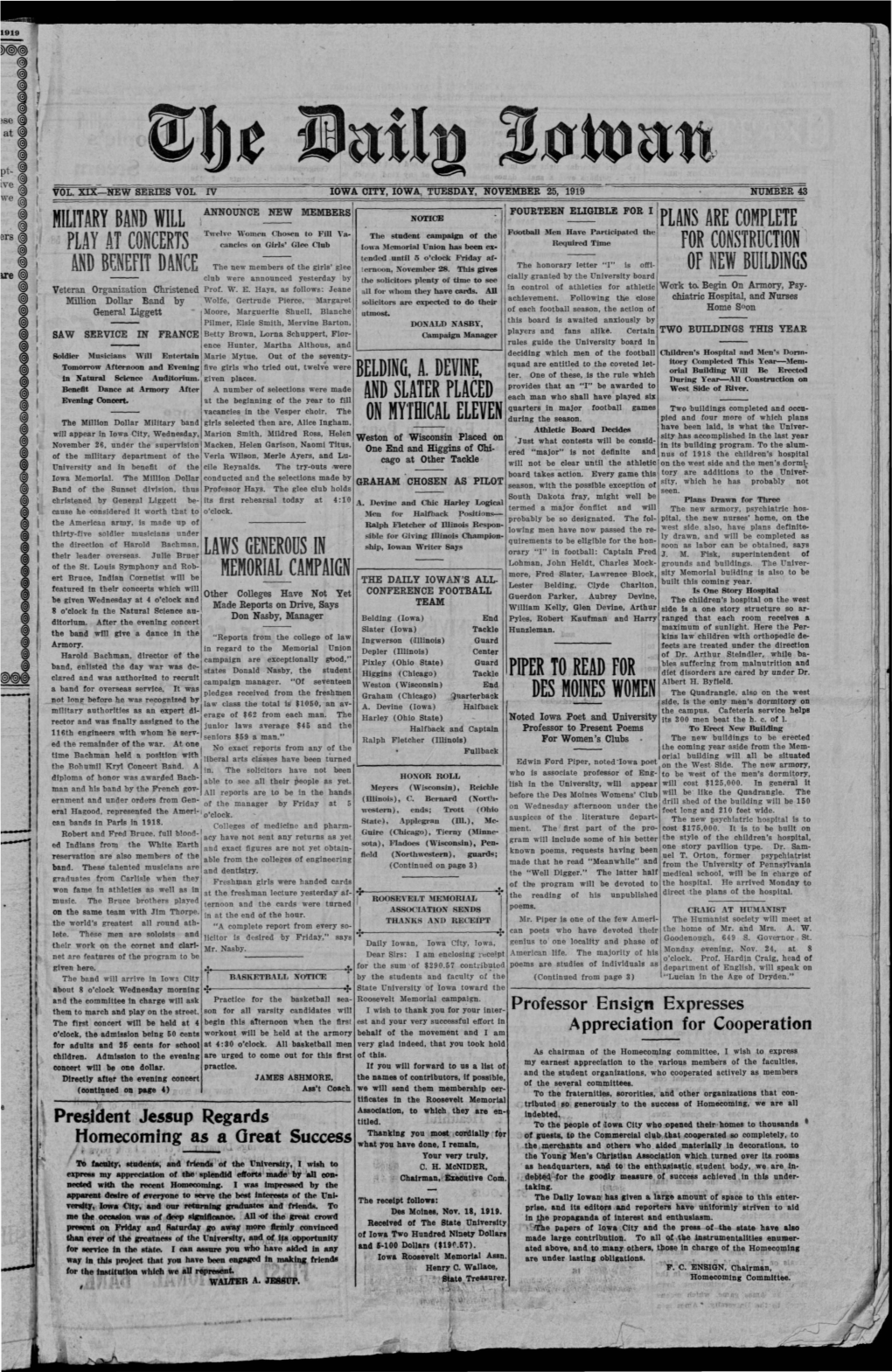 Daily Iowan (Iowa City, Iowa), 1919-11-25