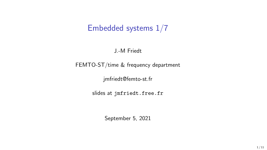 Embedded Systems 1/7