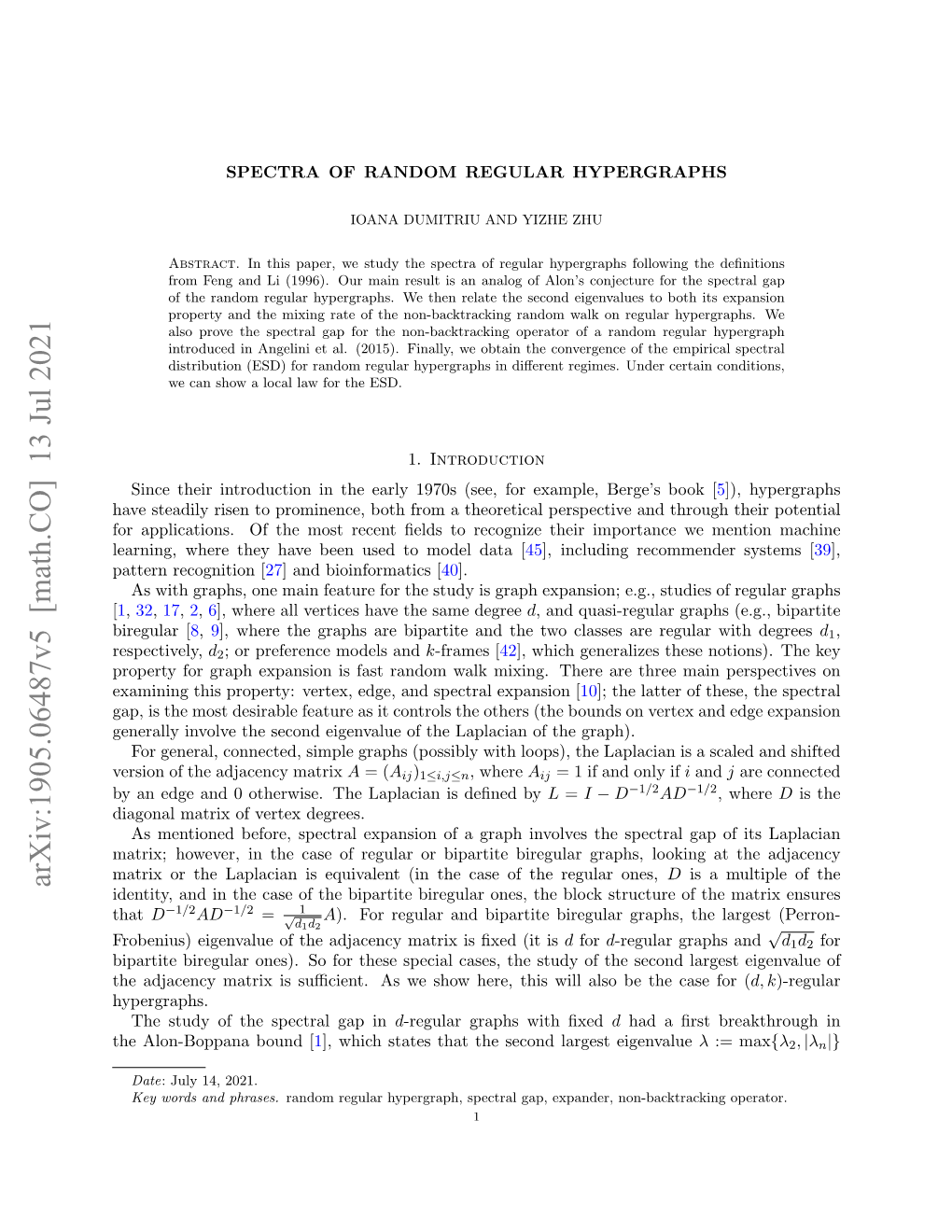 Spectra of Random Regular Hypergraphs