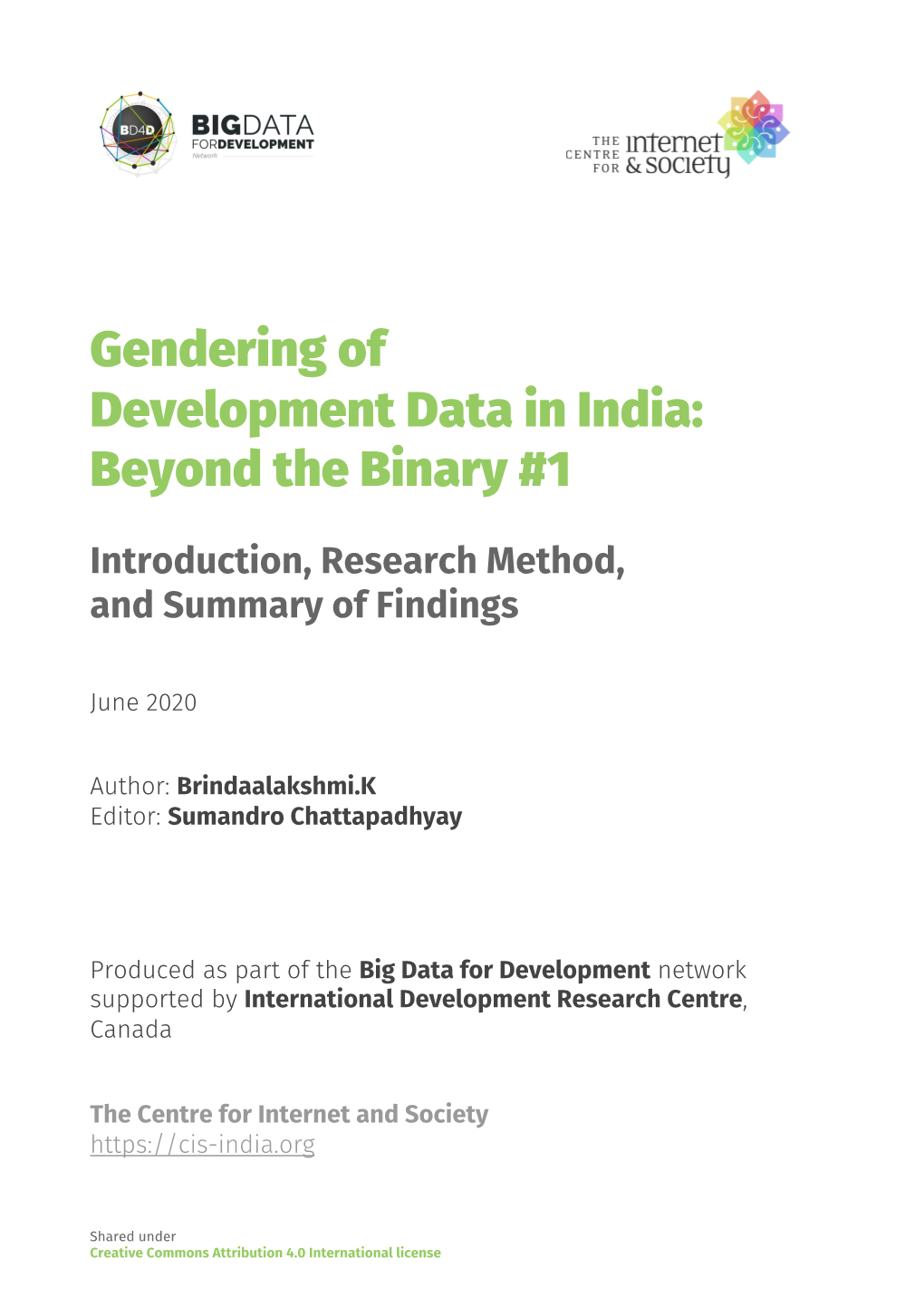 Gendering of Development Data in India: Beyond the Binary #1