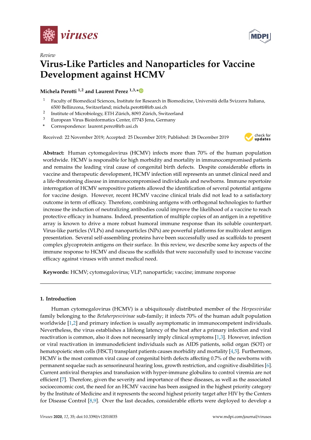 Virus-Like Particles and Nanoparticles for Vaccine Development Against HCMV