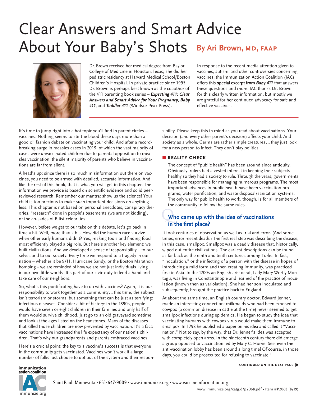 Clear Answers and Smart Advice About Your Baby's Shots